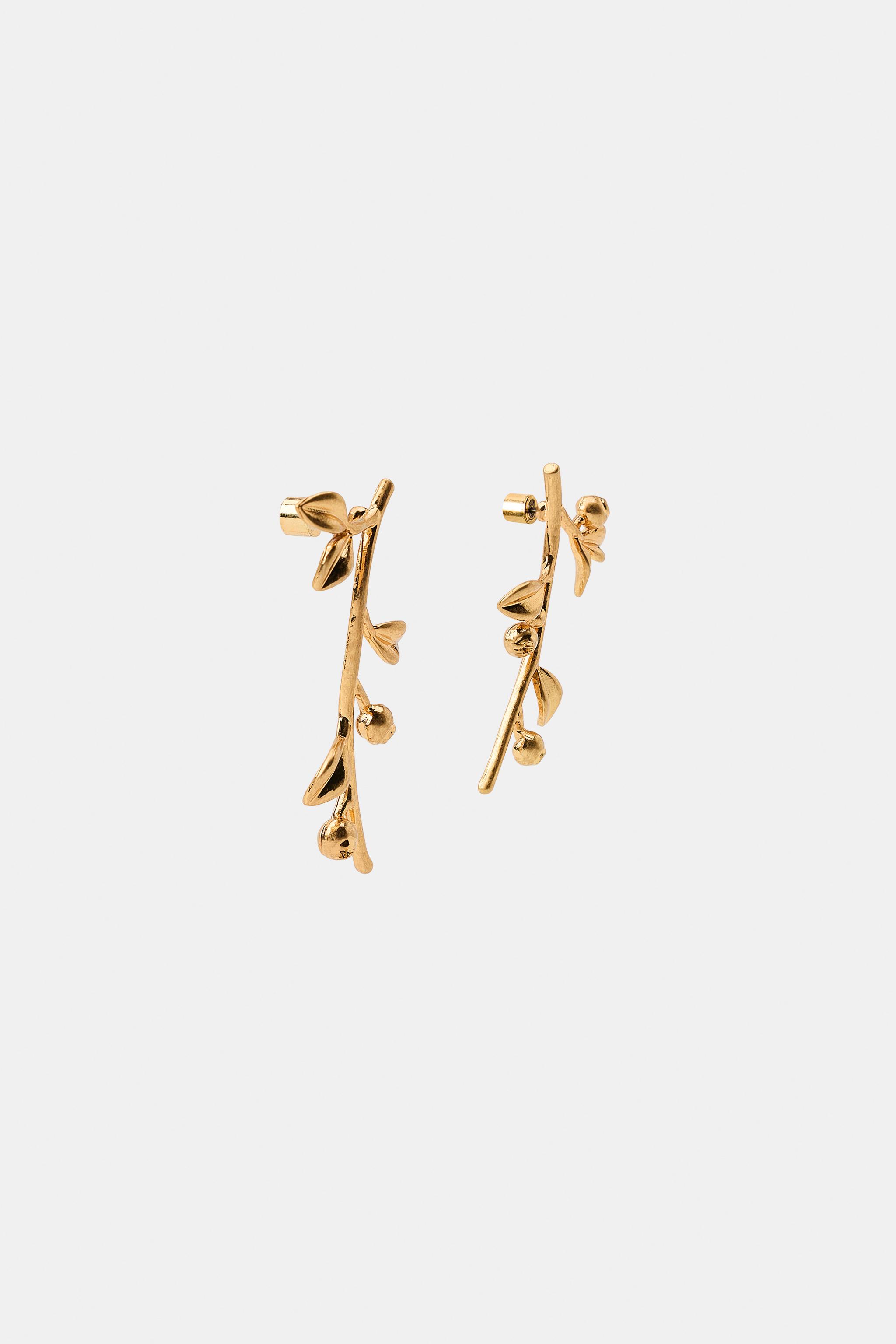 METALLIC FLORAL EARRINGS