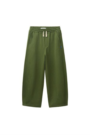 Zara BARREL PLUSH PANTS - GREEN