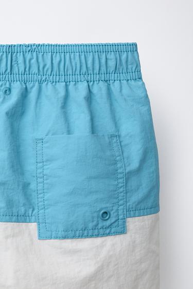 AGES 6-14 / COLOUR BLOCK SWIM SHORTS - Blue by Zara - Image 3