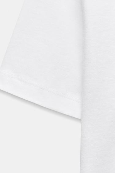 T-SHIRT COURT À MANCHES COURTES - Blanc de Zara - Image 5