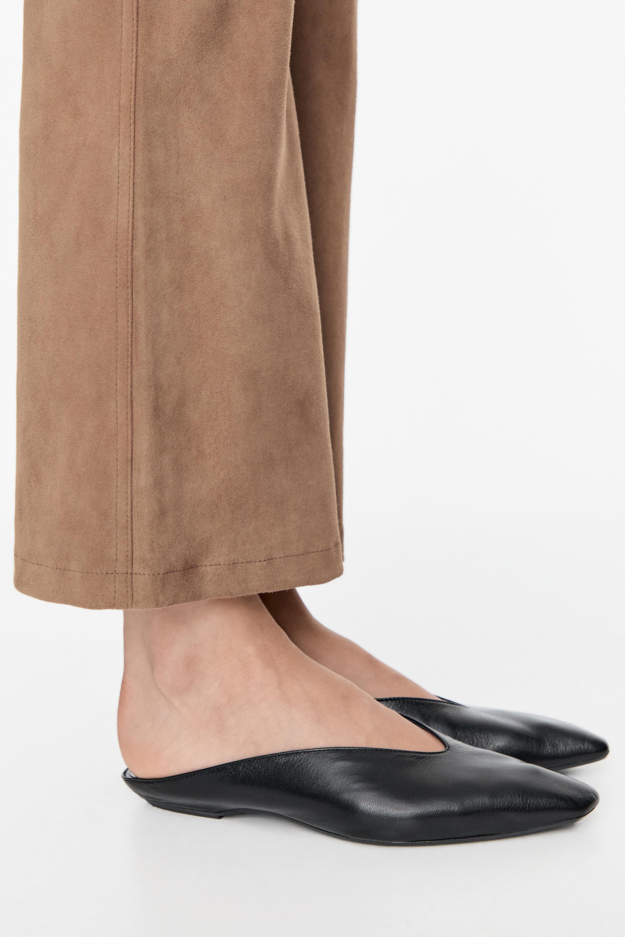 Soft leather mules