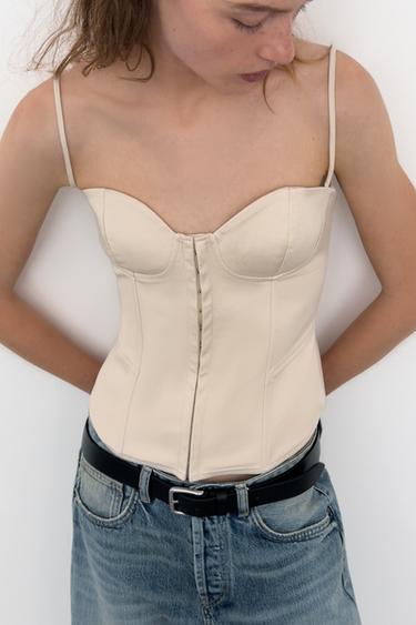 TOP CORSET À BRETELLES - Beige de Zara - Image 2