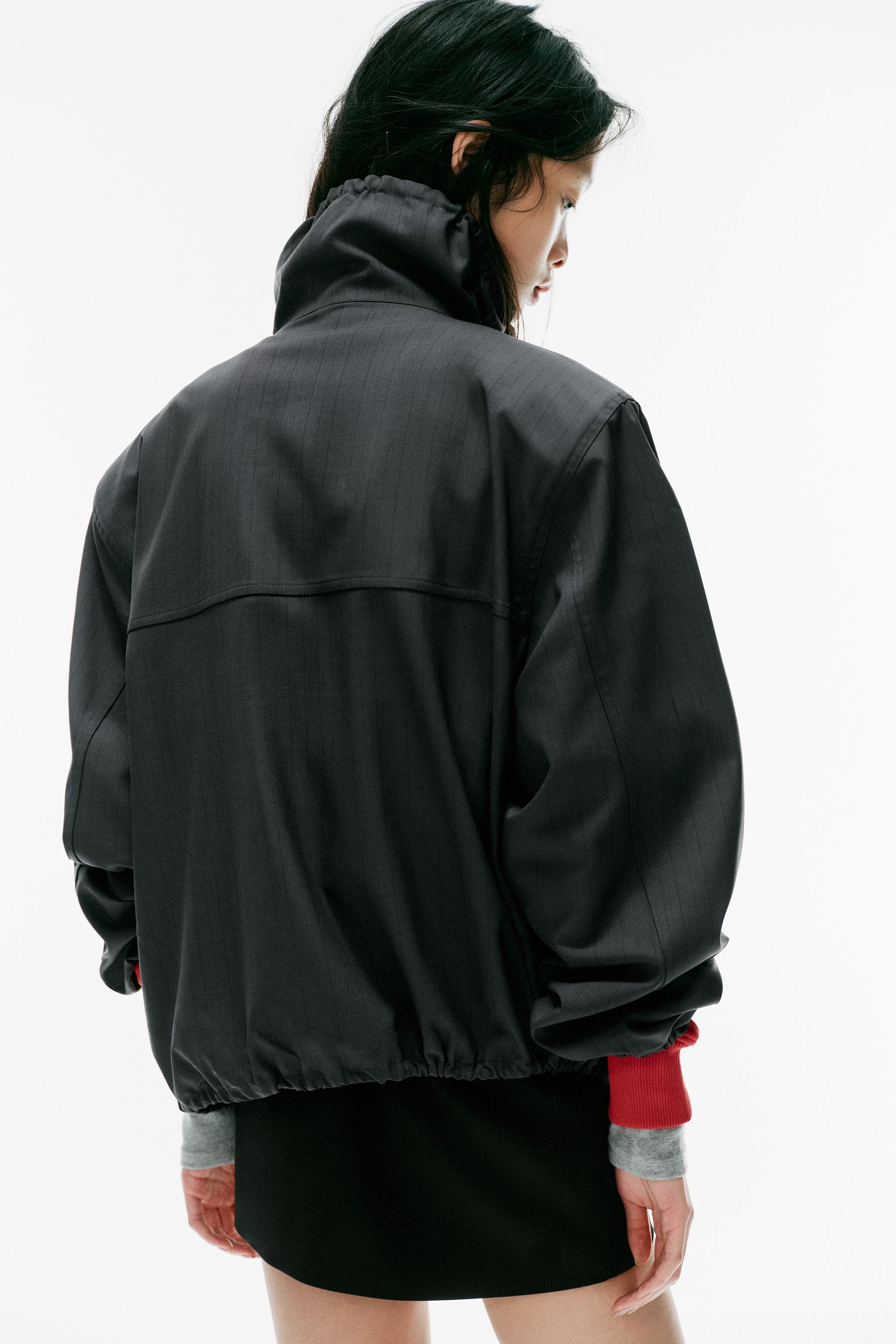 PINSTRIPE JACKET WITH SHOULDER PADS
