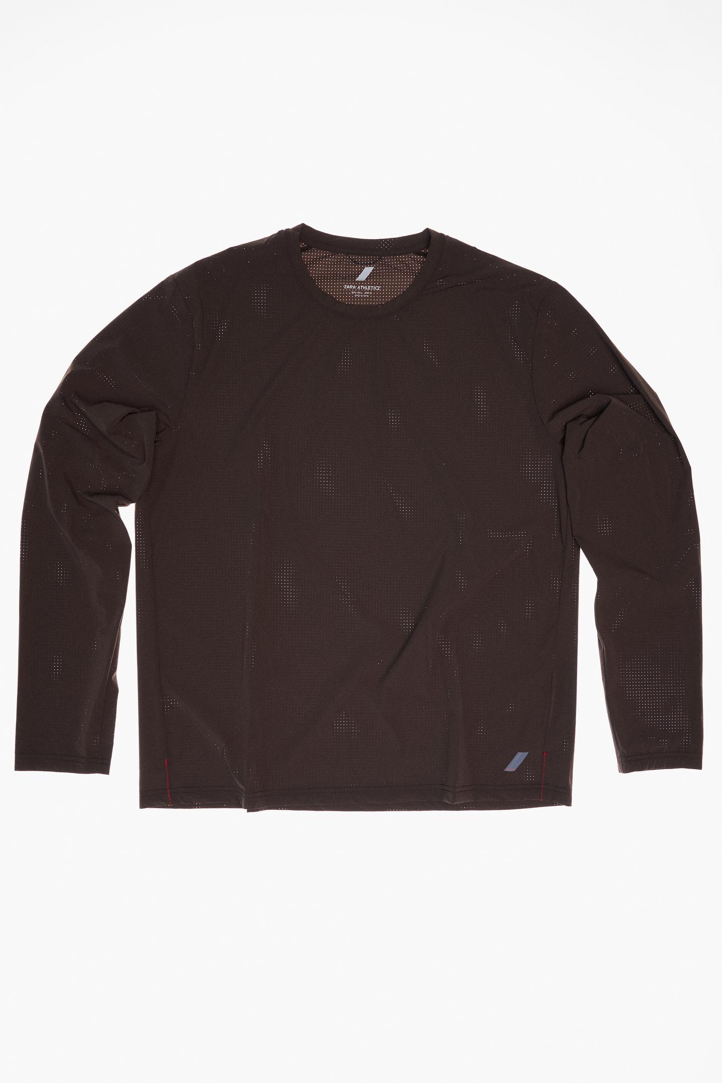Мужская футболка Zara Ridar© x ZARA Long Sleeve Running, цвет: Коричневый — фото 11