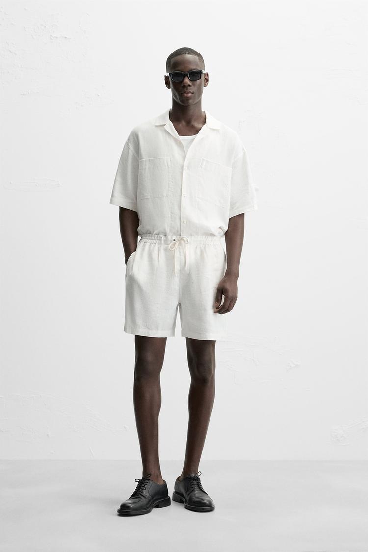 RELAXED FIT LINEN SHORTS, BABY