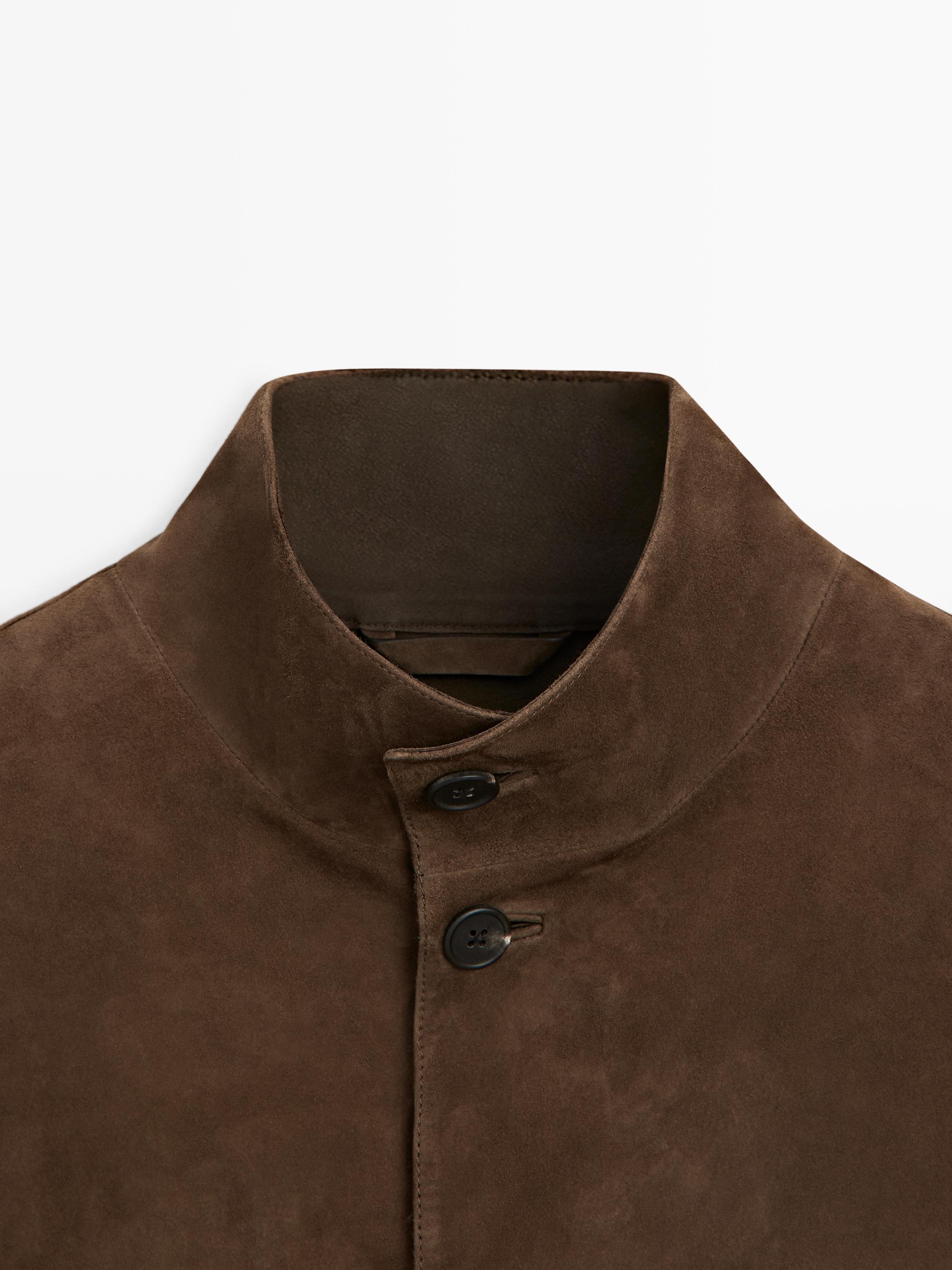 Blouson en cuir et daim