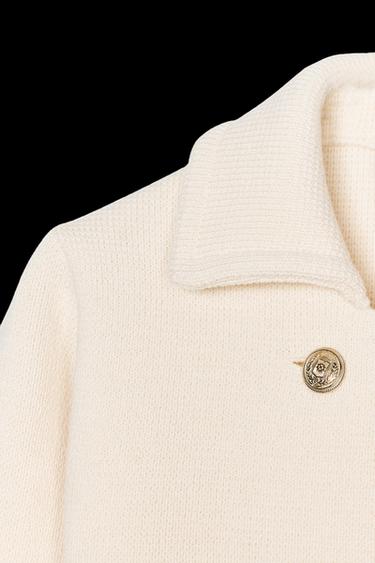 KNIT WRAP CARDIGAN - Ecru by Zara