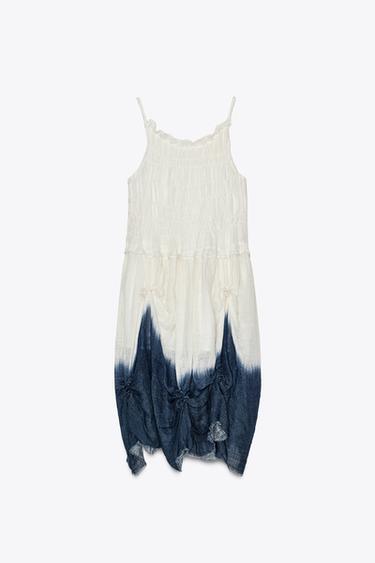 VESTITO TIE-DYE CON NODI X FANGLU LIN - Blu/Bianco di Zara