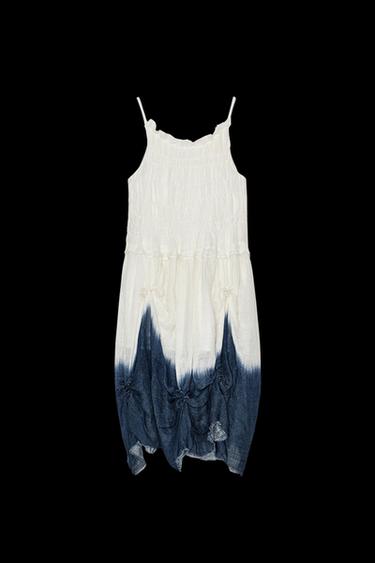 VESTIDO TIE DYE NUDOS X FANGLU LIN - Azul / Blanco de Zara - Imagen 0
