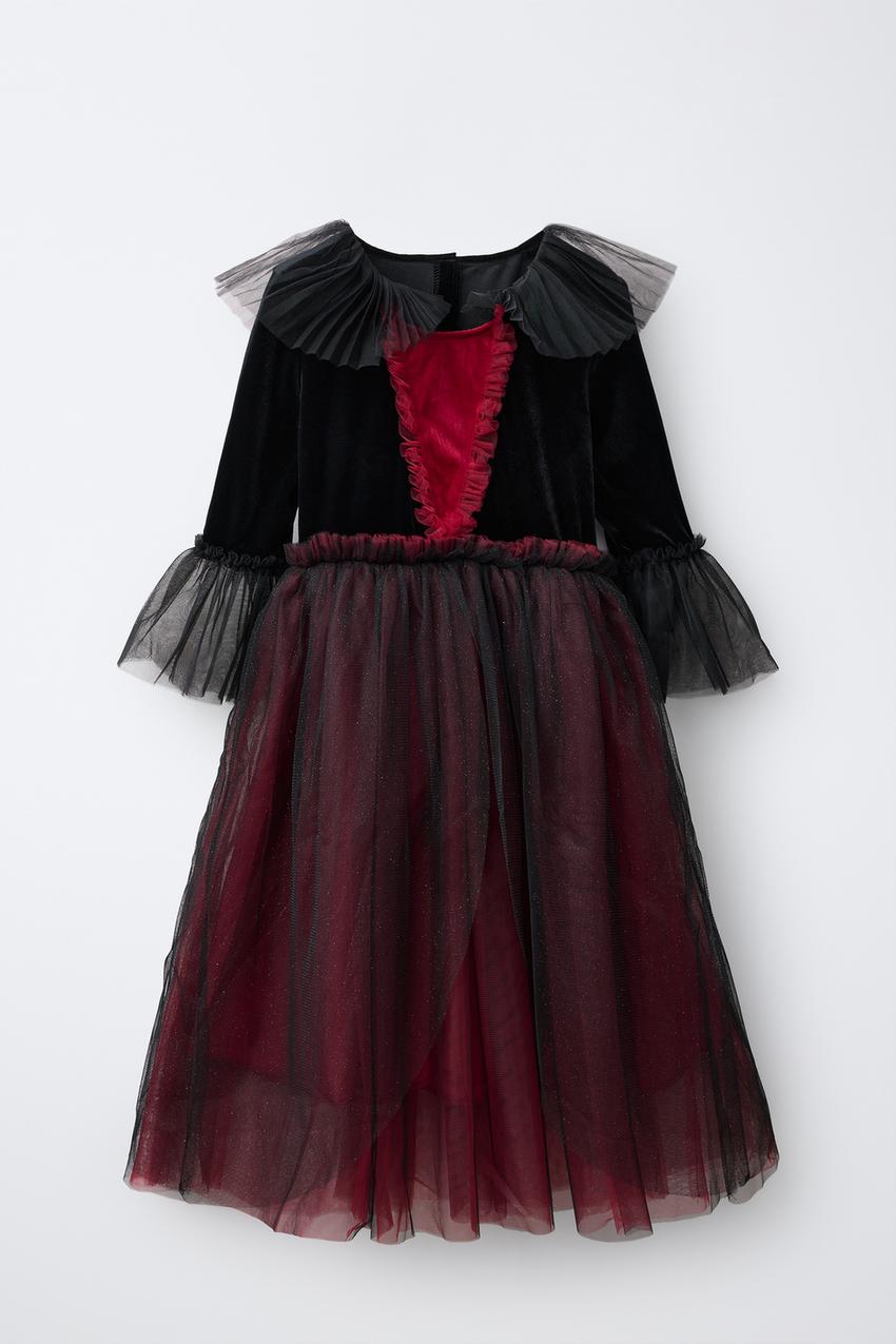 TULLE VAMPIRE DRESS COSTUME - Red / Black