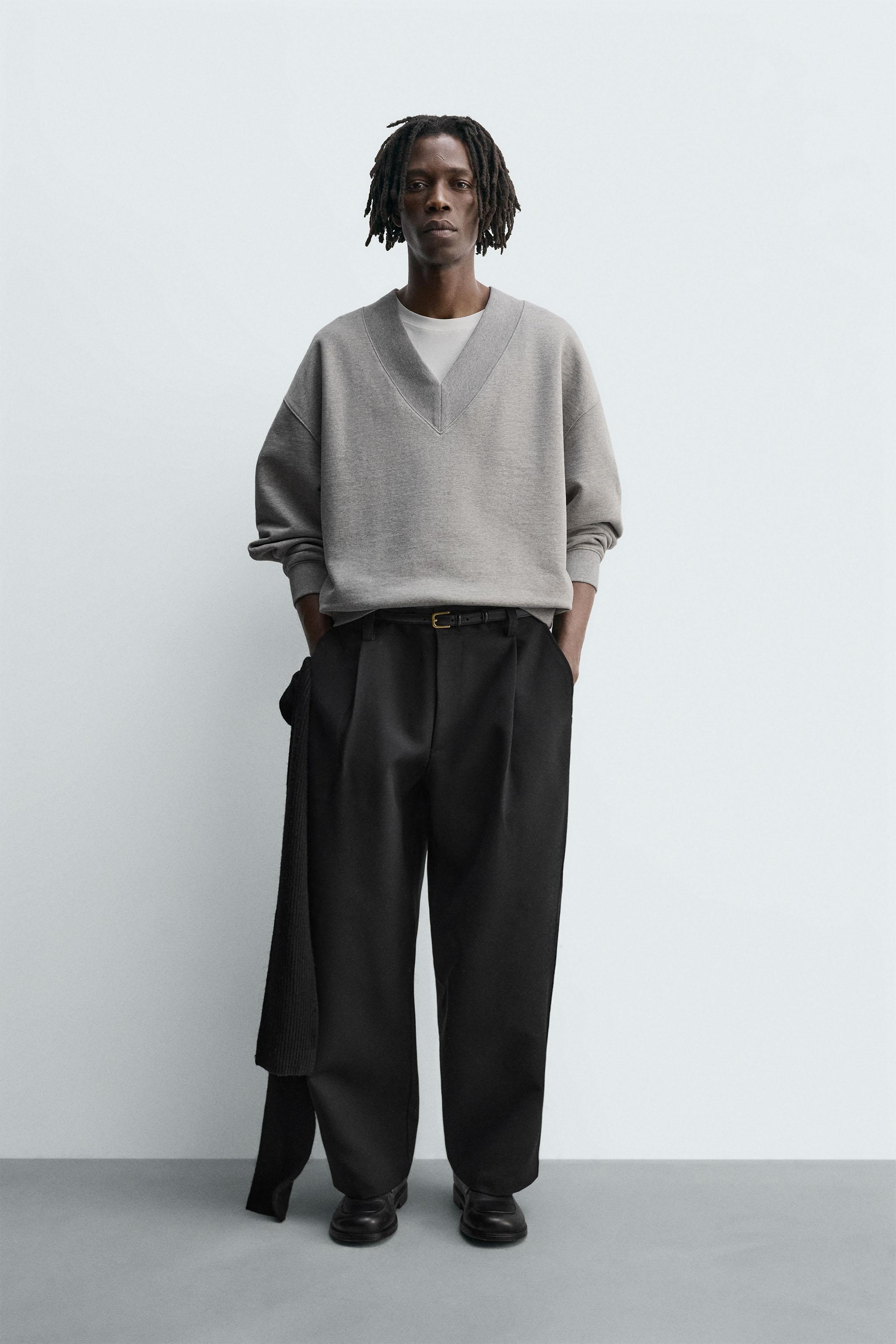 MOLETOM RELAXED FIT - Cinza-vigoré | ZARA Brasil