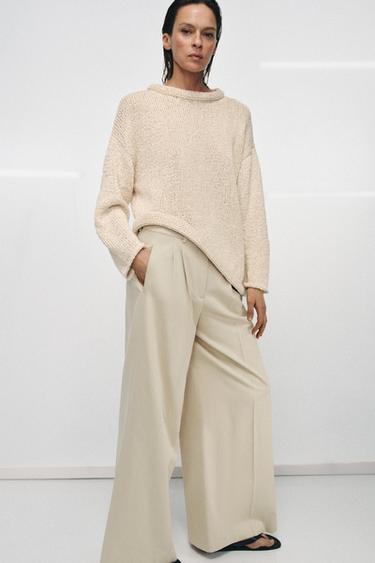 JERSEY PUNTO ASIMÉTRICO - Crudo / Beige de Zara - Imagen 0