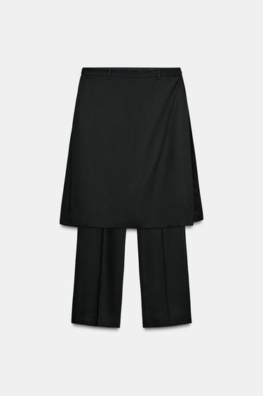 Zara PAREO STRAIGHT LEG PANTS ZW COLLECTION - Black - Image 0