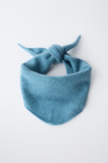 FOULARD TRIANGULAIRE 100 % CACHEMIRE - Bleu chiné de Zara - Image 1