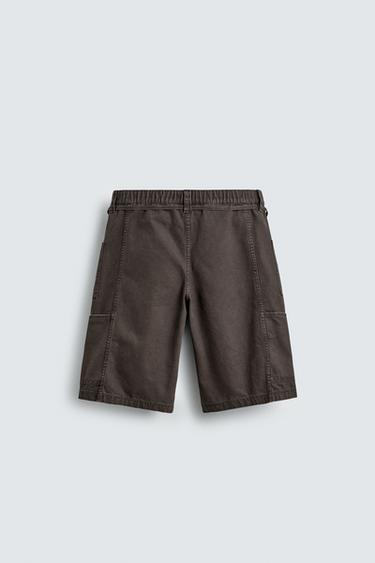 SHORT BAGGY AVEC CEINTURE - Marron de Zara - Image 7