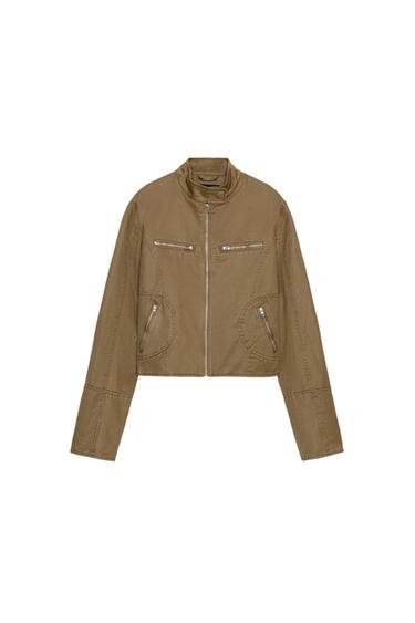 WASHED EFFECT STUDDED JACKET