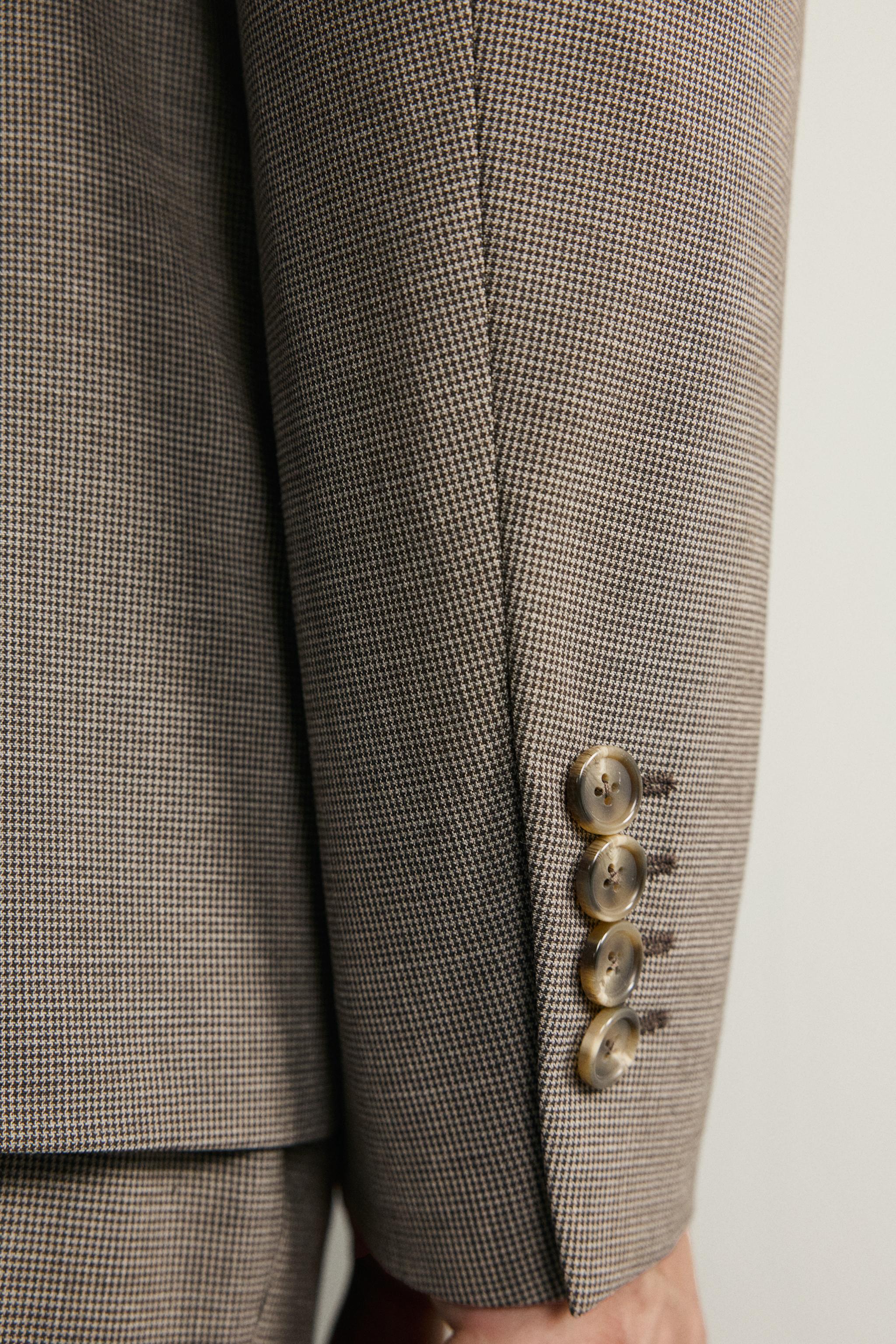 HOUNDSTOOTH REGULAR FIT SUIT BLAZER