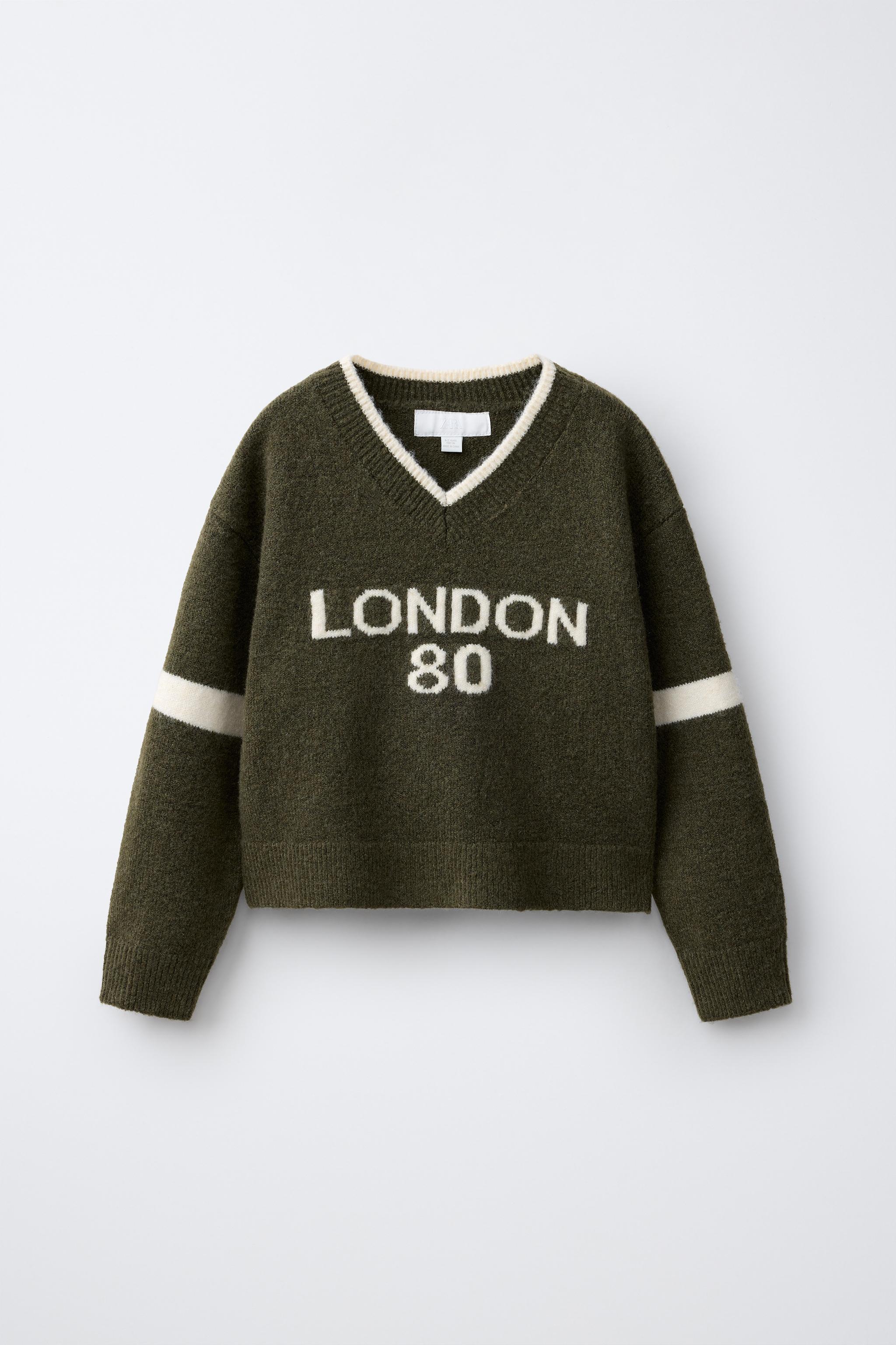Детские свитеры Zara TEXT DETAIL KNIT SWEATER