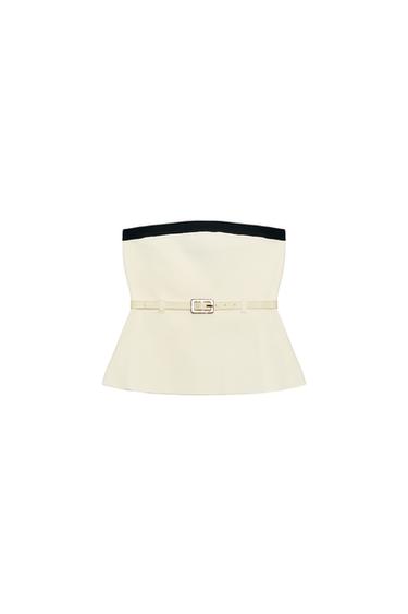 TOP PUNTO VIVO CONTRASTE - Crudo de Zara