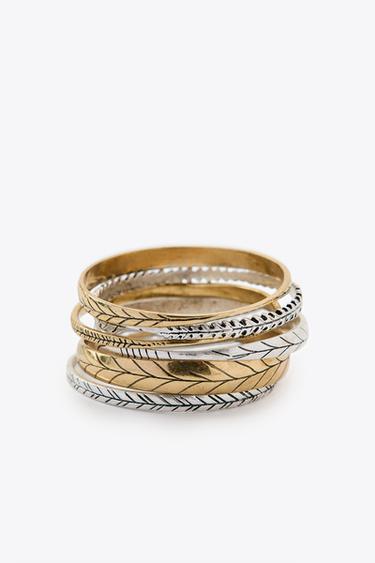 PACK OF COMBINED RIGID BANGLES - Gold / Silver by Zara - Image 1