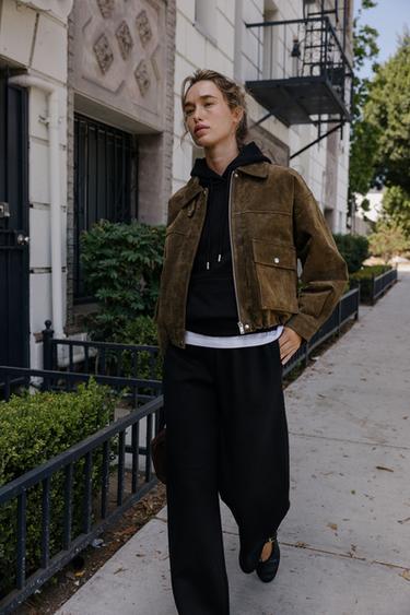 WIDE-LEG PLUSH TROUSERS - Black by Zara - Image 2