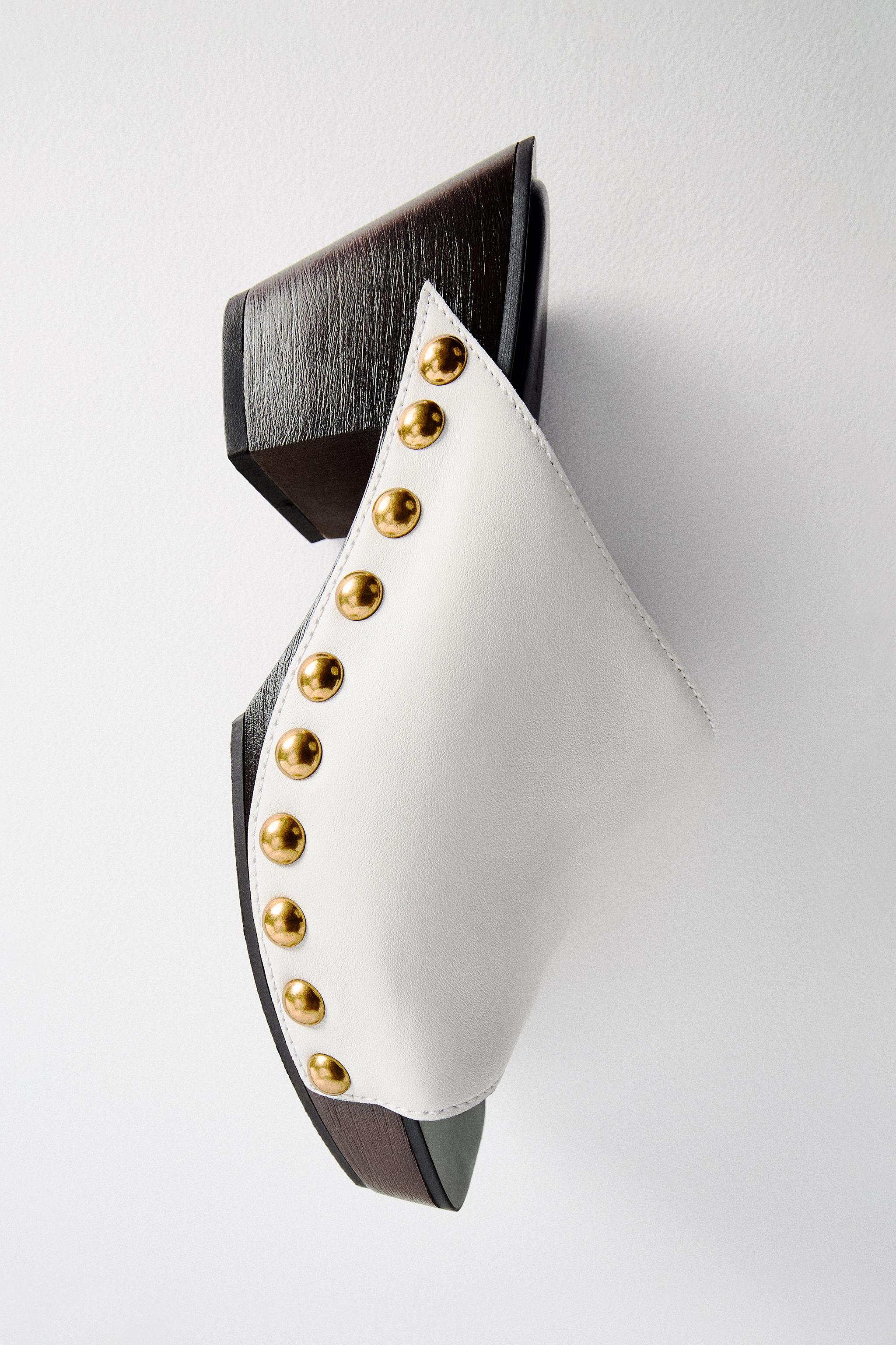 LIMITED EDITION LEATHER WEDGES WITH STUD DETAIL