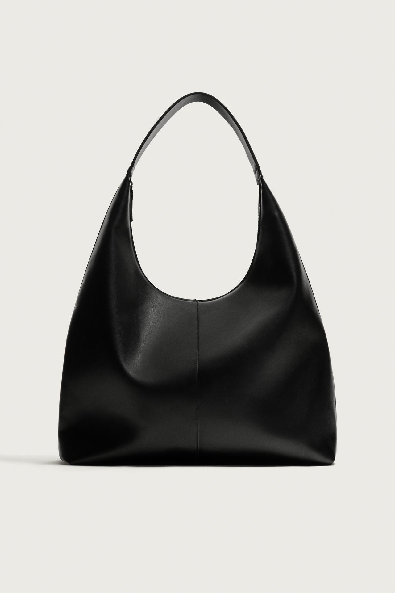 SOLID SHOPPER BAG — Black