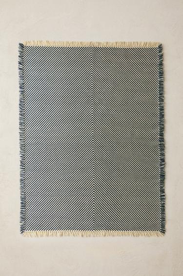 KIDS' WOOL RUG - Ecru / Blue by Zara - Image 4