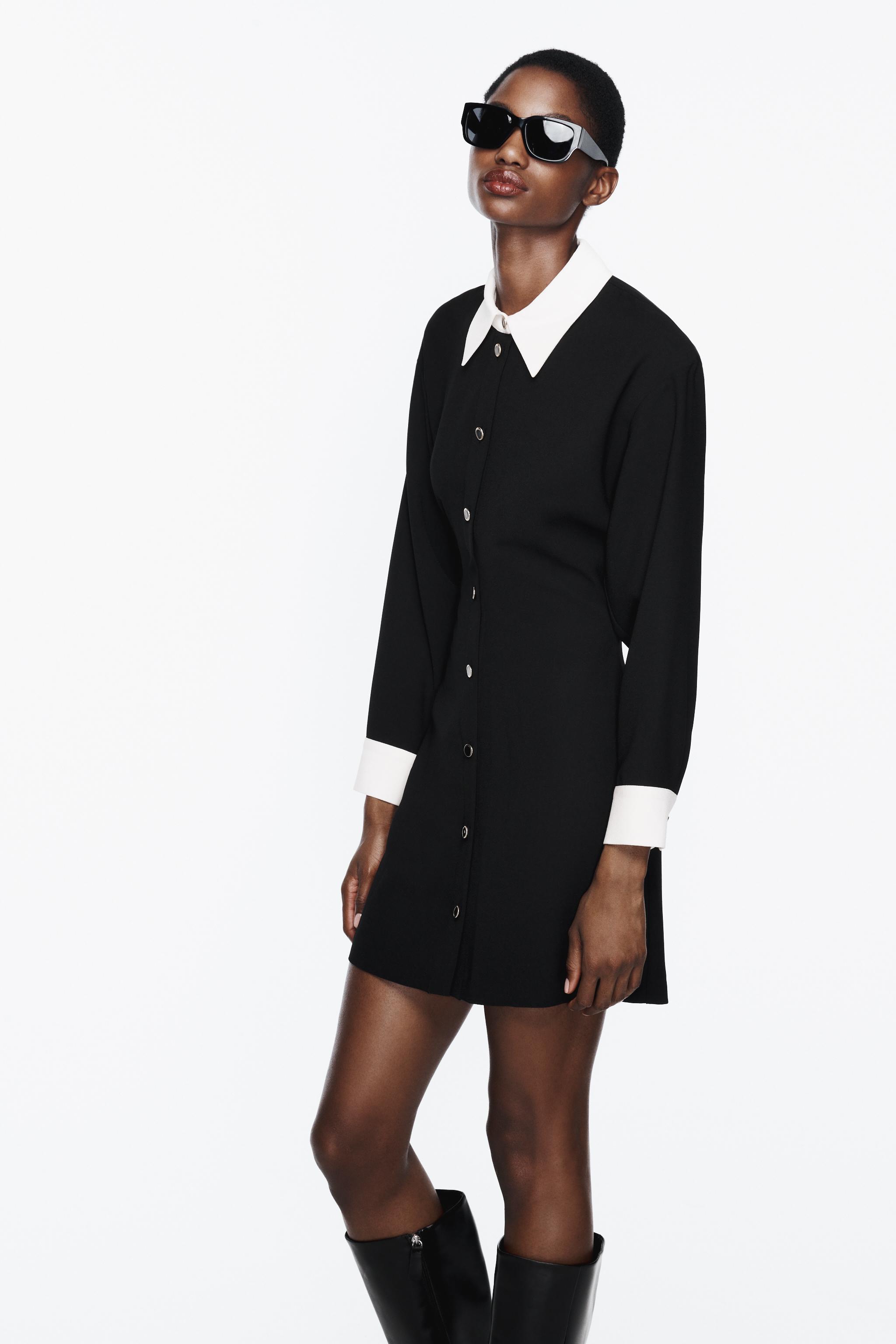 Zara black dress on sale australia