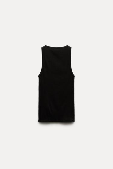 FİTİLLİ PAMUKLU KOLSUZ TANK TOP_5