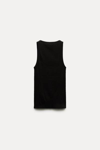 FİTİLLİ PAMUKLU KOLSUZ TANK TOP_5