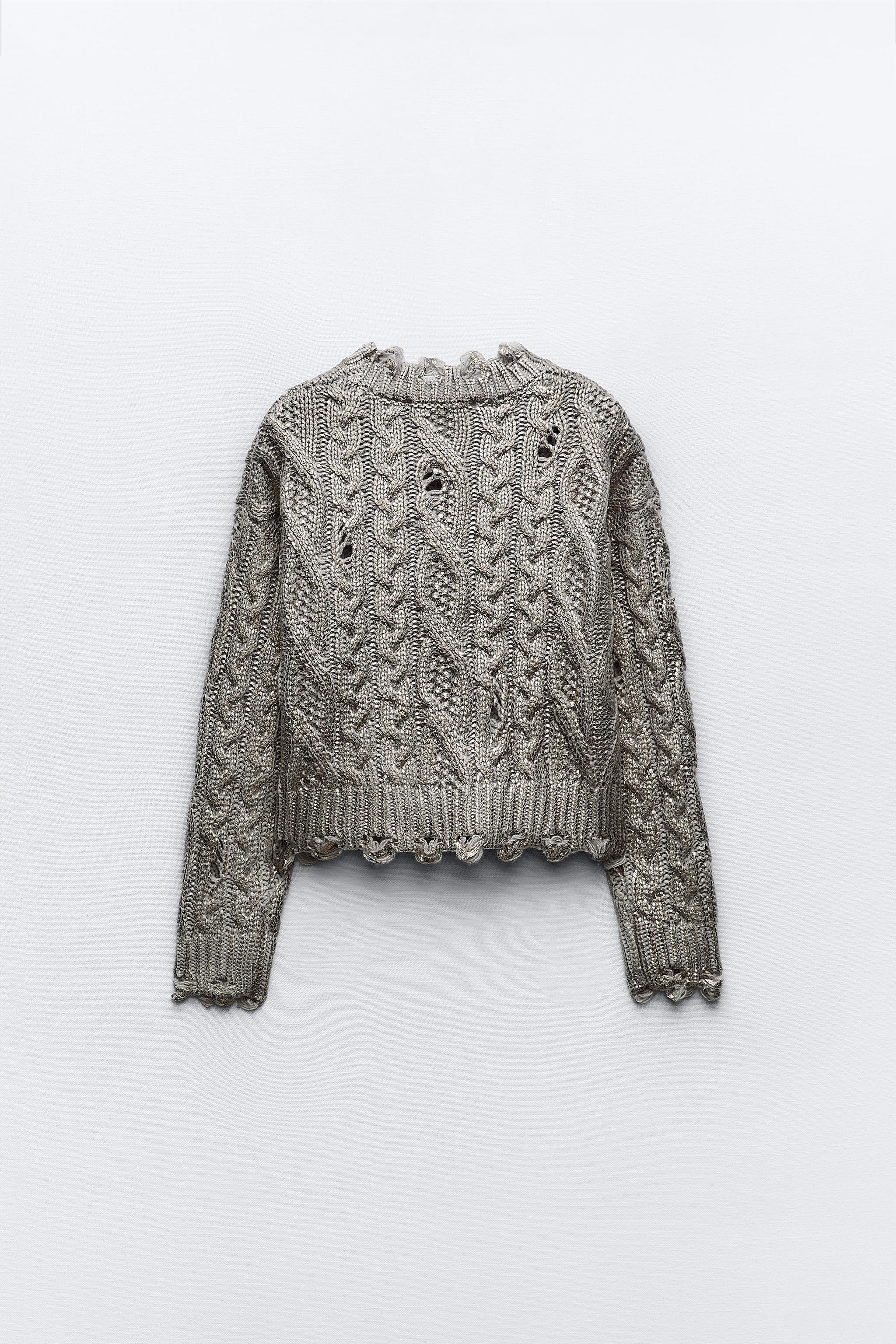 Metallic Cable Knit Sweater #46-6262
