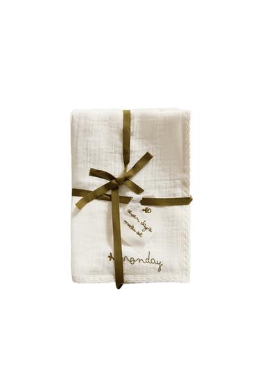 BABY MUSLIN CLOTHS (PACK OF 7) - Oyster-white by Zara