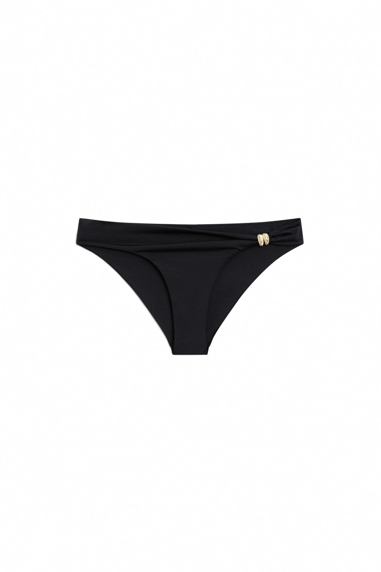 Bikini bottoms with rhinestone detail — Black