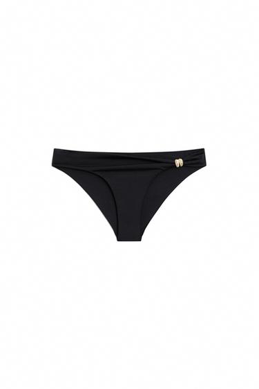 Bikini bottoms with rhinestone detail — Black 1