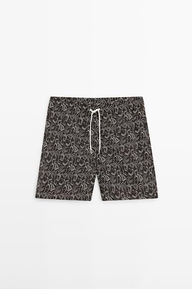 Zara Abstract print swimsuit - Brown