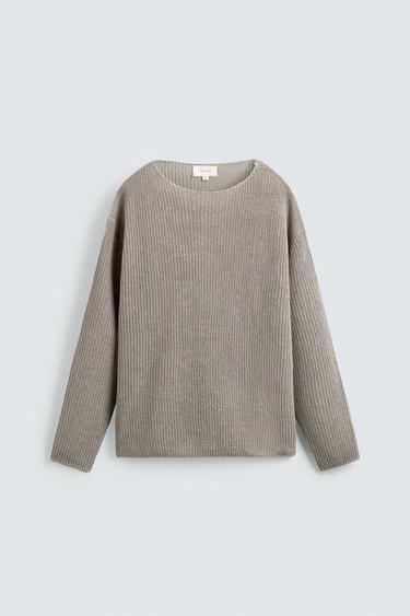 HEMP KNIT JUMPER - Stone by Zara