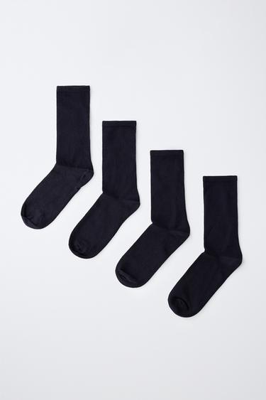 4-PACK OF PLAIN MID-LENGTH SOCKS - Navy blue by Zara