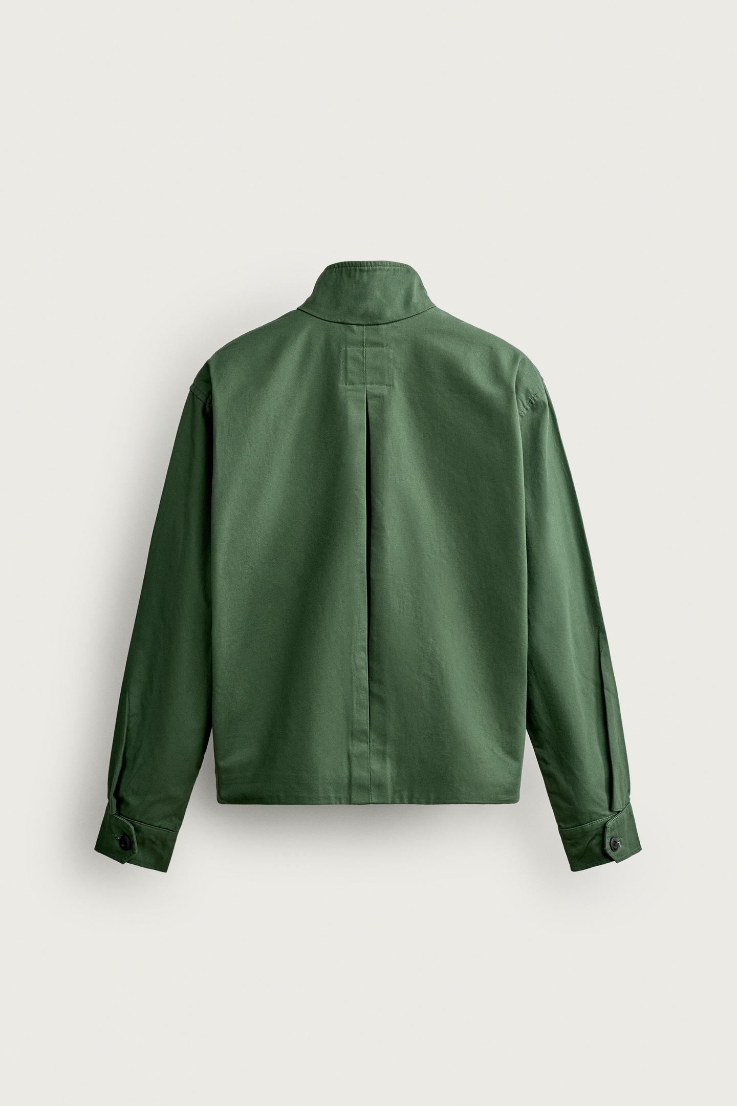 Мужская куртка Zara Cotton Regular Fit, цвет: Зелёный — фото 11