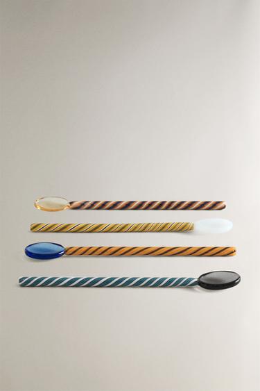 LOT CUILLÈRES VERRE SPIRALE (LOT DE 4) - Marron de Zara - Image 3