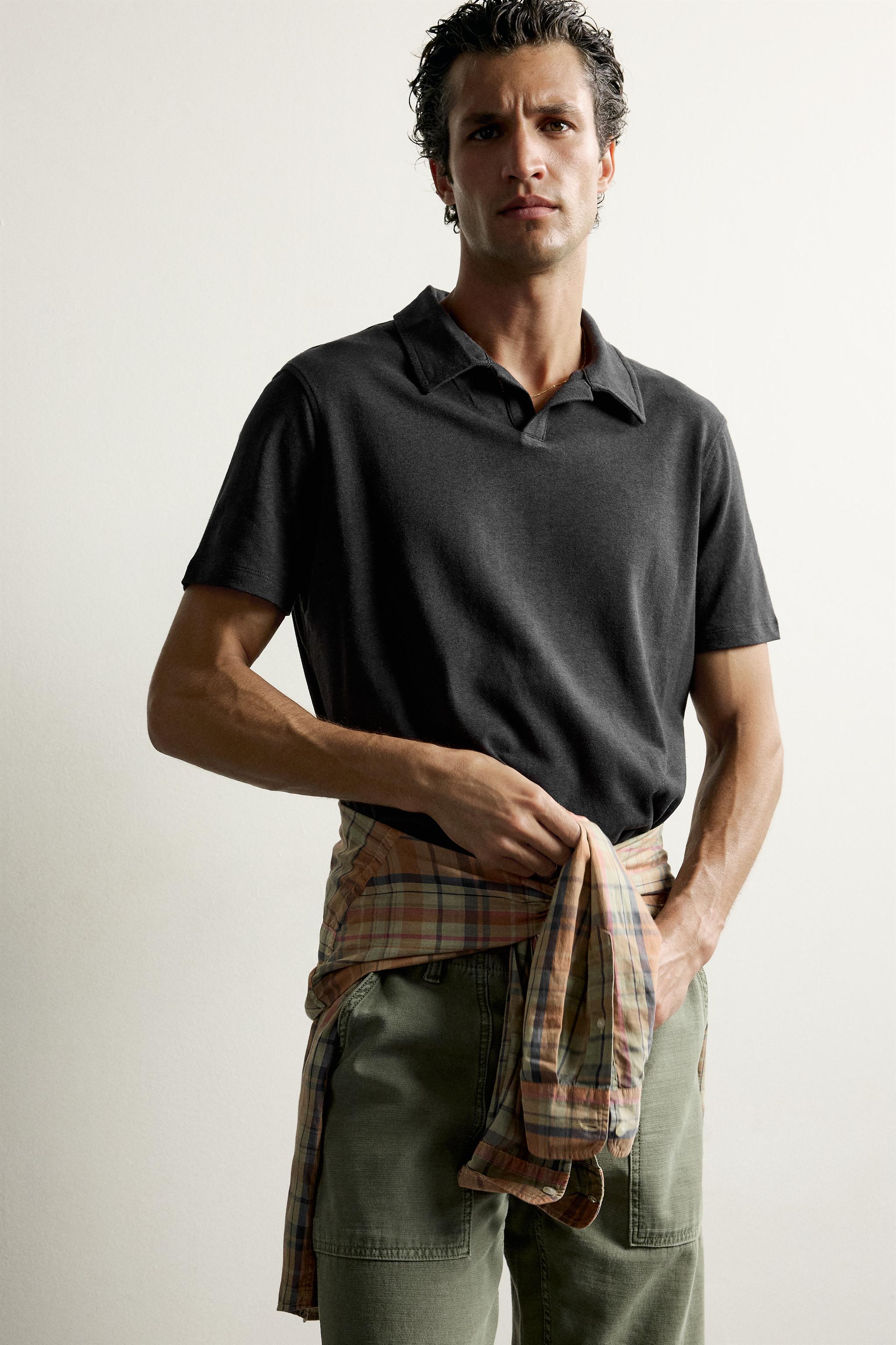 LINEN-COTTON REGULAR FIT POLO SHIRT