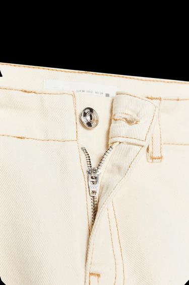 Z1975 HIGH-WAIST BOOTCUT JEANS WITH BELT - Ecru by Zara