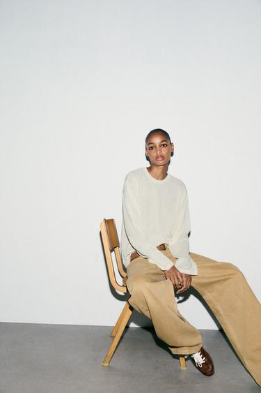 TOP EN MAILLE AJOURÉ - Blanc cassé de Zara - Image 5