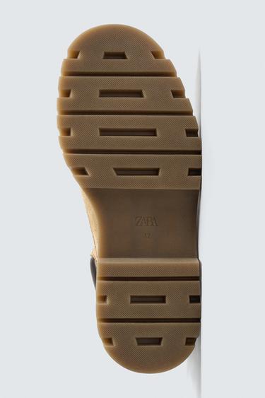 LEATHER CHUNKY BOOTS - Beige by Zara - Image 3