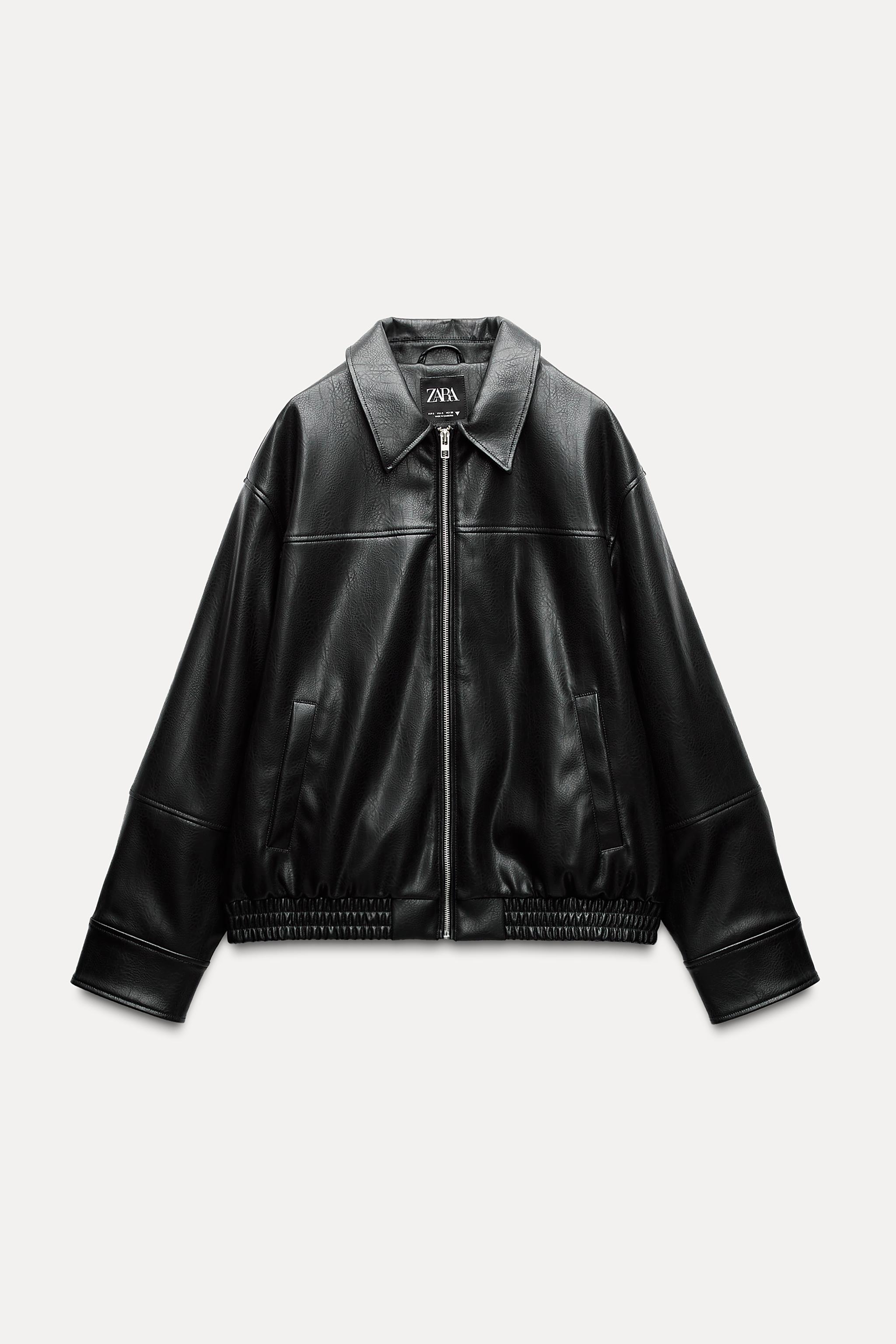 FAUX LEATHER BOMBER JACKET