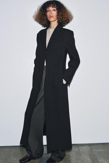 ZW COLLECTION FITTED BUTTON COAT - Black by Zara