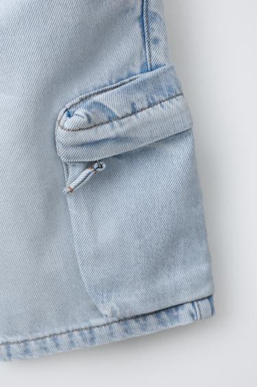 URBAN DENIM CARGO BERMUDA SHORTS - Blue by Zara - Image 3