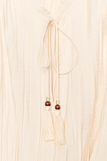 CRINKLED MINI DRESS - Beige by Zara - Image 9