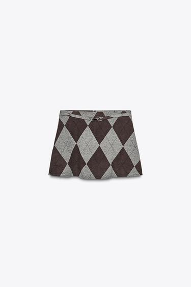 RHOMBUS MINI SKIRT - mink brown by Zara - Image 0