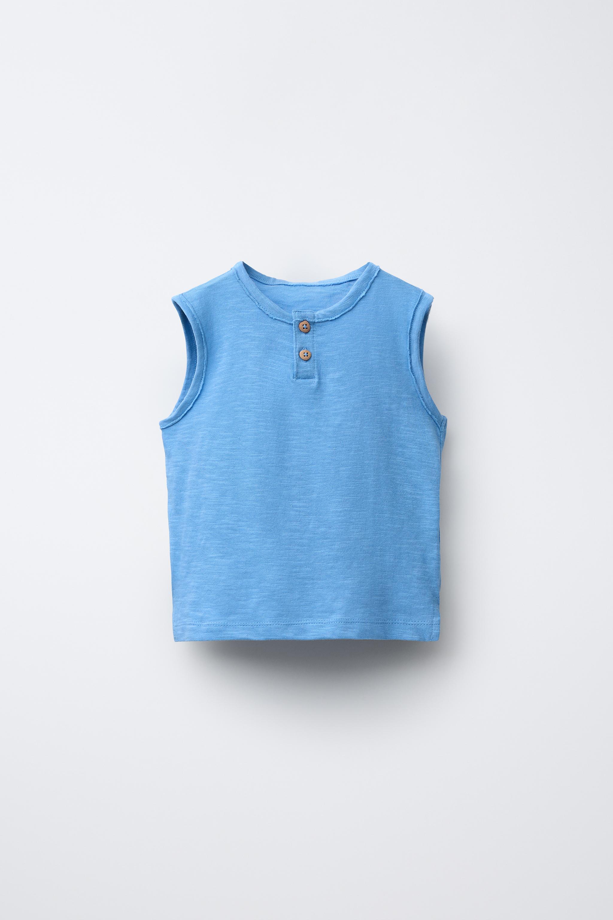 HENLEY SLEEVELESS TOP - Light blue | ZARA South Africa
